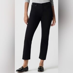 J Crew Mid Rise Flare Crop Black Jean in All Day stretch size 32